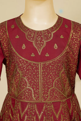 3 Piece embroidery worked Lava Silk Maxi RING43